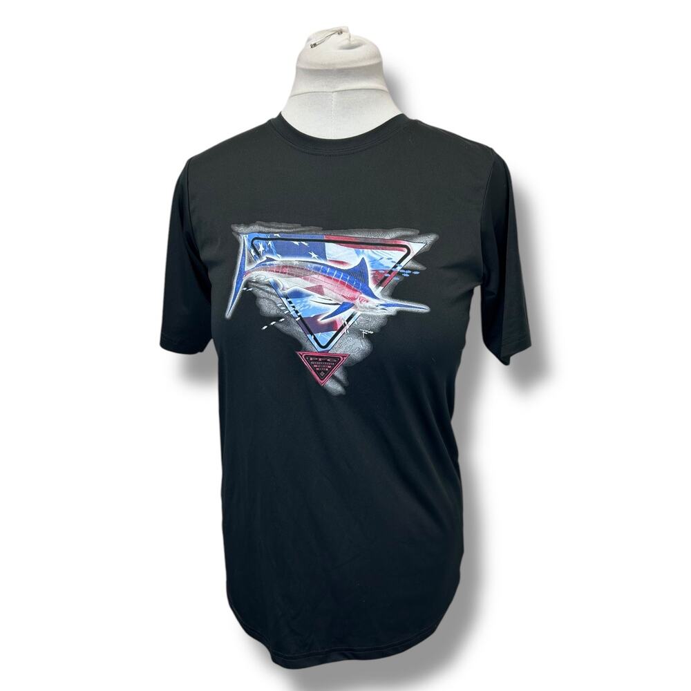 Columbia Youth Boys Short Sleeve PFG Graphic T-Shirt, Black, size XL (18-20)